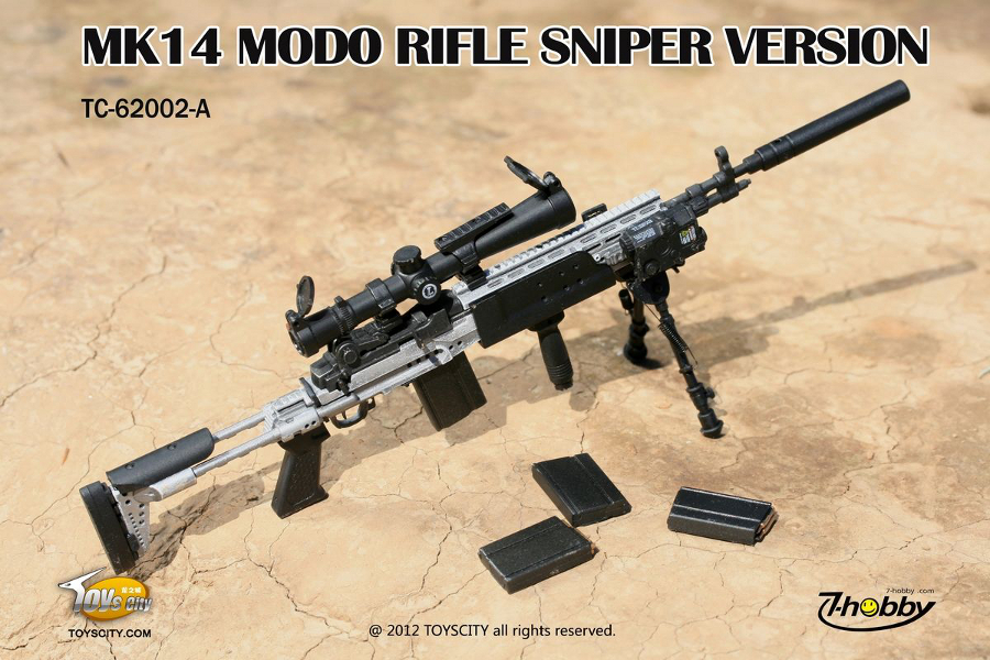 Modern Weapons: MK14 MOD0 Rifle Sniper Version Silver.