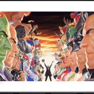 Absolute Justice Battle Art Print (Alex Ross)