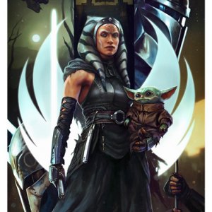 Ahsoka Tano & Grogu Art Print (Richard Luong)