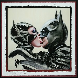 Batman And Catwoman Tongue Lashing Art Print Framed (Olivia De Berardinis)