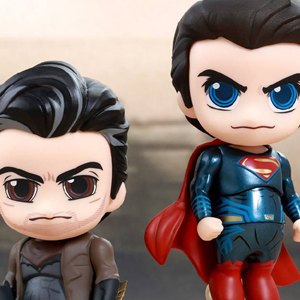 Batman Knightmare Unmasked And Superman Flying Cosbaby