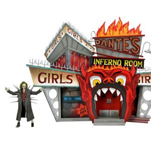 Beetlejuice Trenchcoat With Spikes Ultimate & Dante's Inferno Room Diorama Set Deluxe