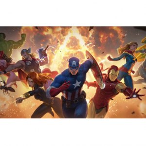 Avengers Assemble Art Print (Nixell Cho)