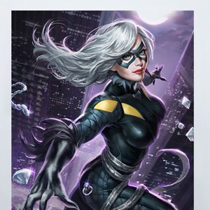 Black Cat Art Print (Alex Pascenko)