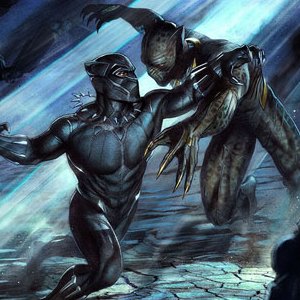 Black Panther Vs. Erik Killmonger Art Print (Adi Granov)