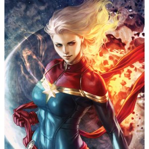 Captain Marvel Art Print (Stanley Lau)