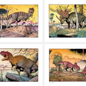 Cretaceous Era Art Print 4-SET (William Stout)