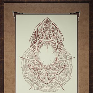 Death Mask Letterpress Art Print Framed (Tom Jilesen and David Igo)