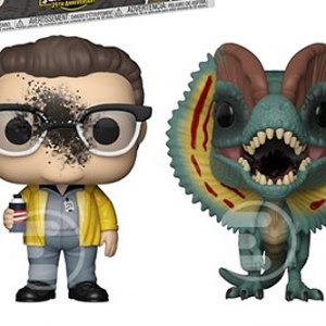 Dennis Nedry And Dilophosaurus Goo-Splattered Pop! Vinyl 2-PACK (Entertainment Earth)