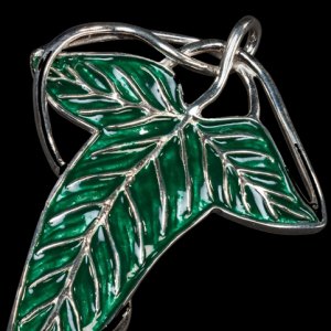 Elven Leaf Brooch & Chain (Sterling Silver)