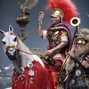Gaius Julius Caesar Suit With Warhorse