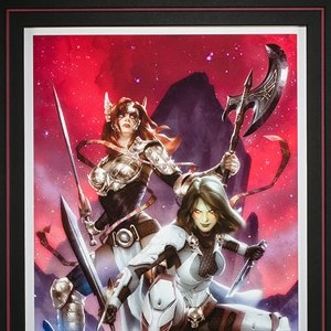 Gamora And Angela Art Print Framed (Alex Garner)