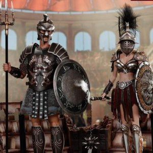Gladiator (Empire Legion) & Female Warrior Black 2-SET