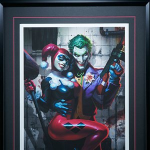 Joker And Harley Quinn Art Print Framed (Alex Pascenko)
