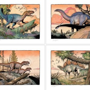 Jurassic Era Art Print 4-SET (William Stout)
