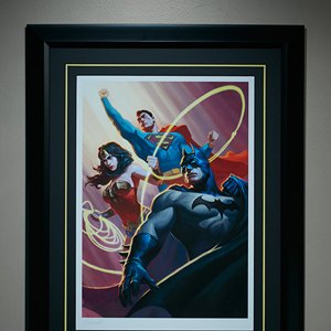 Justice League Trinity Art Print Framed (Alex Pascenko)