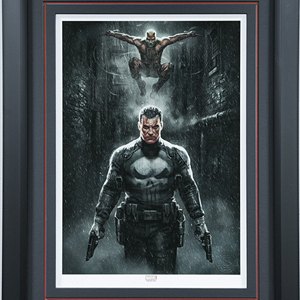 Marvel Knights Punisher And Daredevil Art Print Framed (Ian MacDonald)