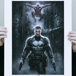 Marvel Knights Punisher And Daredevil Art Print (Ian MacDonald)