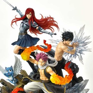 Natsu, Erza, Gray & Happy Prisma Wing