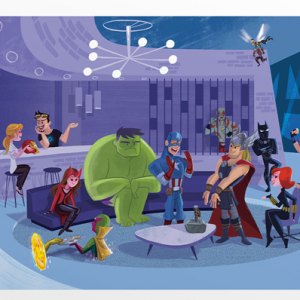 Party At Avengers Tower Art Print (Kat Hudson)