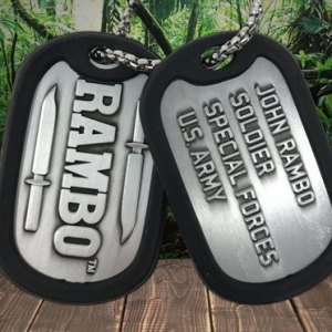 Rambo Dog Tags With Ball Chain Logo