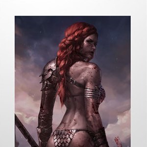 Red Sonja Birth Of She-Devil Post-Battle Bloody Art Print (Jeehyung Lee)