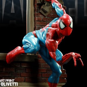 Spider-Man On Wall (Sideshow) (studio)