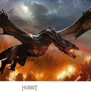 Smaug Over Lake Town Art Print (Gus Hunter)