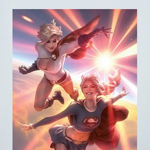 Supergirl And Power Girl Art Print (Alex Garner)