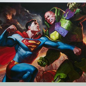 Superman Vs. Lex Luthor Art Print Framed (Alex Pascenko)