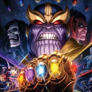 Thanos & Infinity Gauntlet Art Print (Fabian Schlaga)