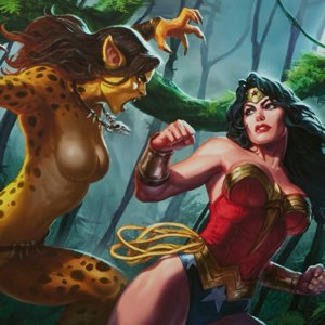 Wonder Woman Vs. Cheetah Art Print Framed (Alex Pascenko)