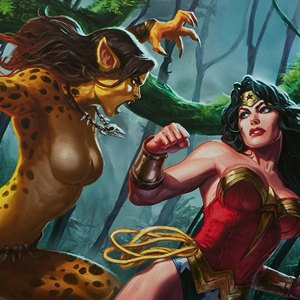 Wonder Woman Vs. Cheetah Art Print (Alex Pascenko)