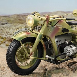 Zündapp KS750 Motorcycle With Sidecar Camo