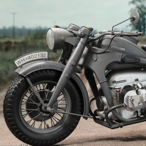 Zündapp KS750 Motorcycle With Sidecar Grey