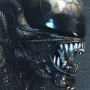 Alien Big Chap Head Open Mouth Trophy 3D Wall Art