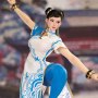 Chun-Li Blue Cloud Patterned White Cheongsam (Female Fighter Karate)