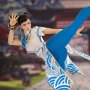 Chun-Li Blue Cloud Patterned White Cheongsam (Female Fighter Karate)