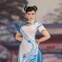 Chun-Li Blue Cloud Patterned White Cheongsam (Female Fighter Karate)