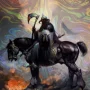 Death Dealer I Rainbow Lava Holofoil Art Print (Frank Frazetta)