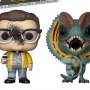 Jurassic Park: Dennis Nedry And Dilophosaurus Goo-Splattered Pop! Vinyl 2-PACK (Entertainment Earth)