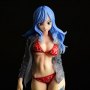 Jubia Lokser Gravure Style See-Through Wet Shirt Red Bikini