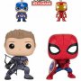 Captain America-Civil War: Pop! Vinyls And Keychains 4-PACK