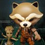Guardians Of Galaxy: Rocket Raccoon With Dancing Groot Egg Attack