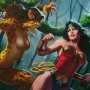 DC Comics: Wonder Woman Vs. Cheetah Art Print Framed (Alex Pascenko)